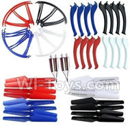 SYMA X5S X5SW X5SC Parts-58 Landidng skid(16pcs)& Outer protect frame(16pcs) & Propellers(16pcs) & Main motor(4pcs)-(Red,Blue,White,Black color) For SYMA X5S X5SC X5SC Quadcopter UFO parts